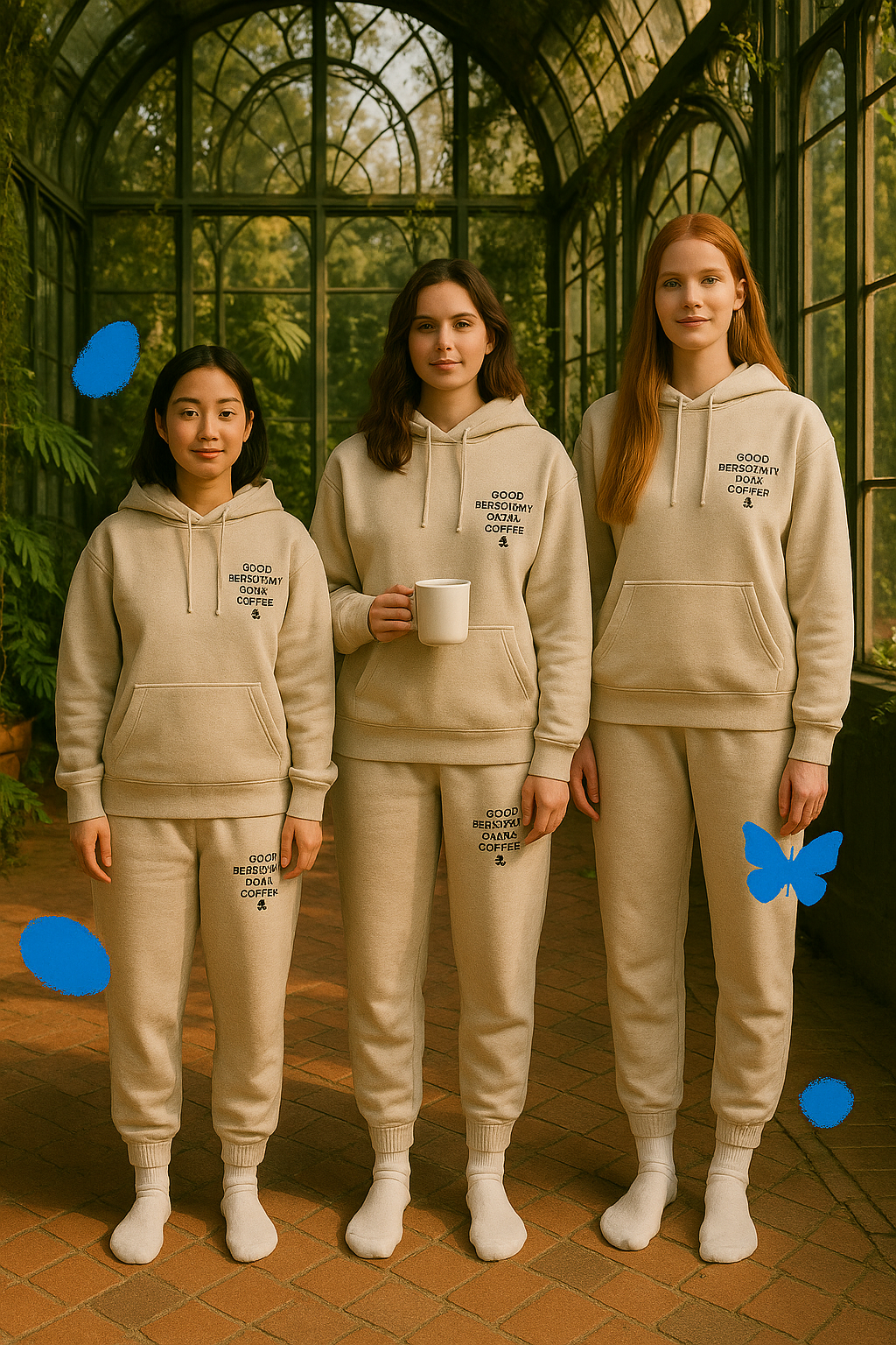 good breakfast good coffee - four piece loungewear set