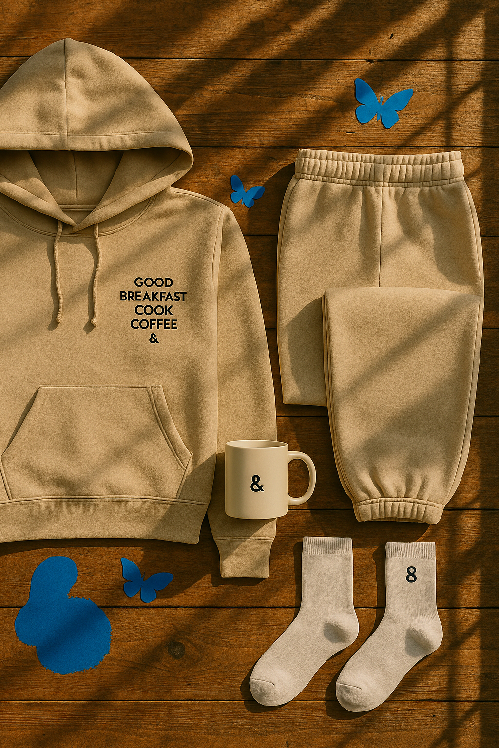 good breakfast good coffee - four piece loungewear set