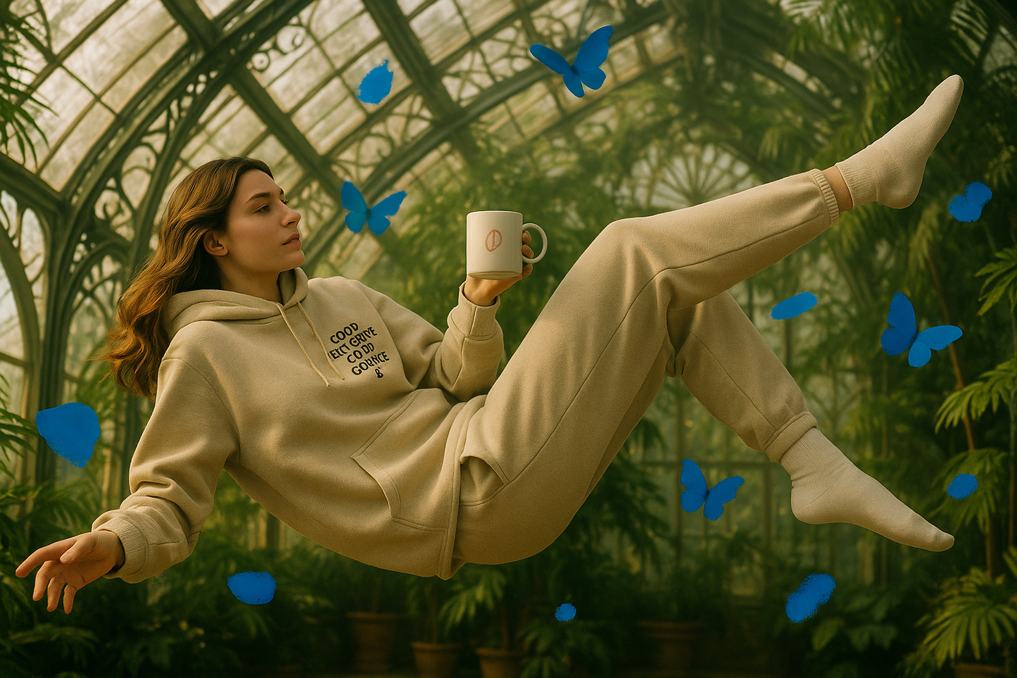 good breakfast good coffee - four piece loungewear set