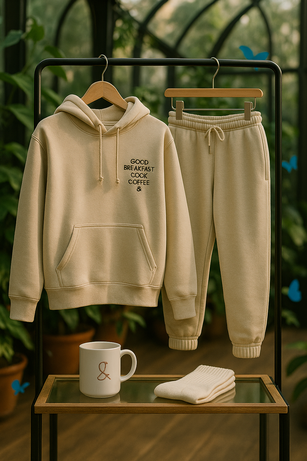 good breakfast good coffee - four piece loungewear set