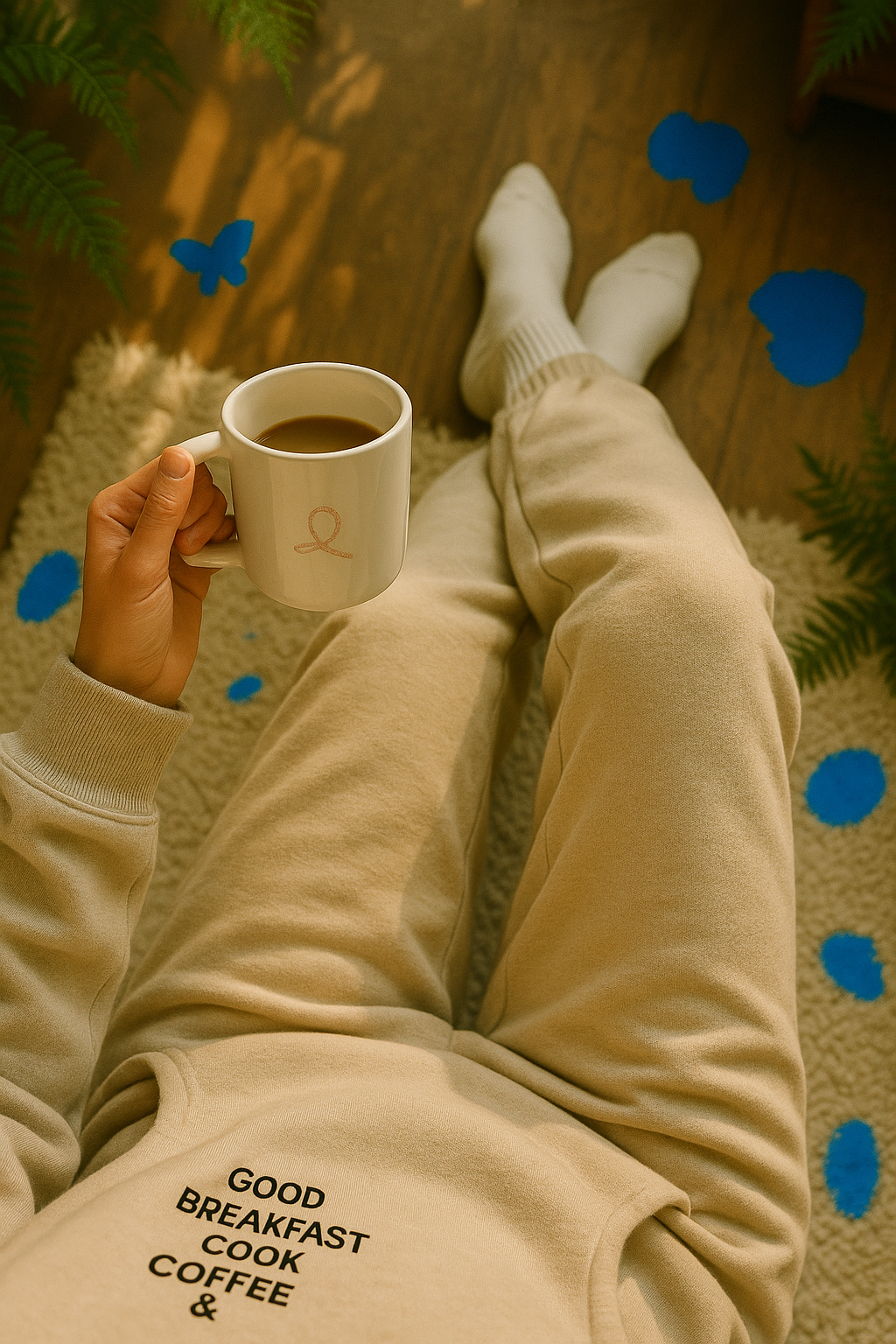 good breakfast good coffee - four piece loungewear set